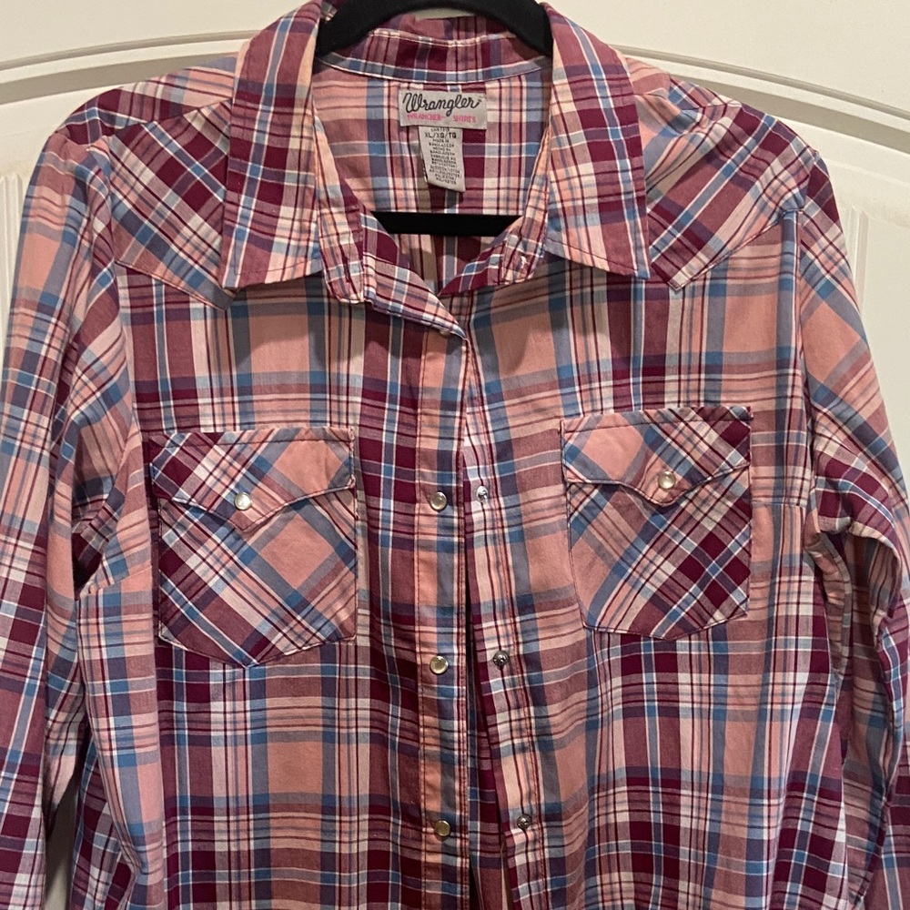 Wrangler Plaid Shirt in Pink and Blue